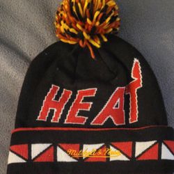Red, Black, Yellow, & Orange Miami Heat Knit Hat