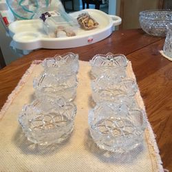 Cut Antique Cut Glass   Six Desert Dishes-$18