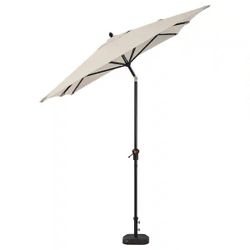 ONLY $75: 6.5 ft. x 10 ft. Aluminum Market Auto-Tilt Patio Umbrella in Putty Beige