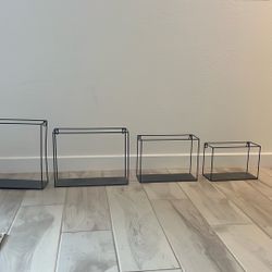 4 Gray Metal Shelves 