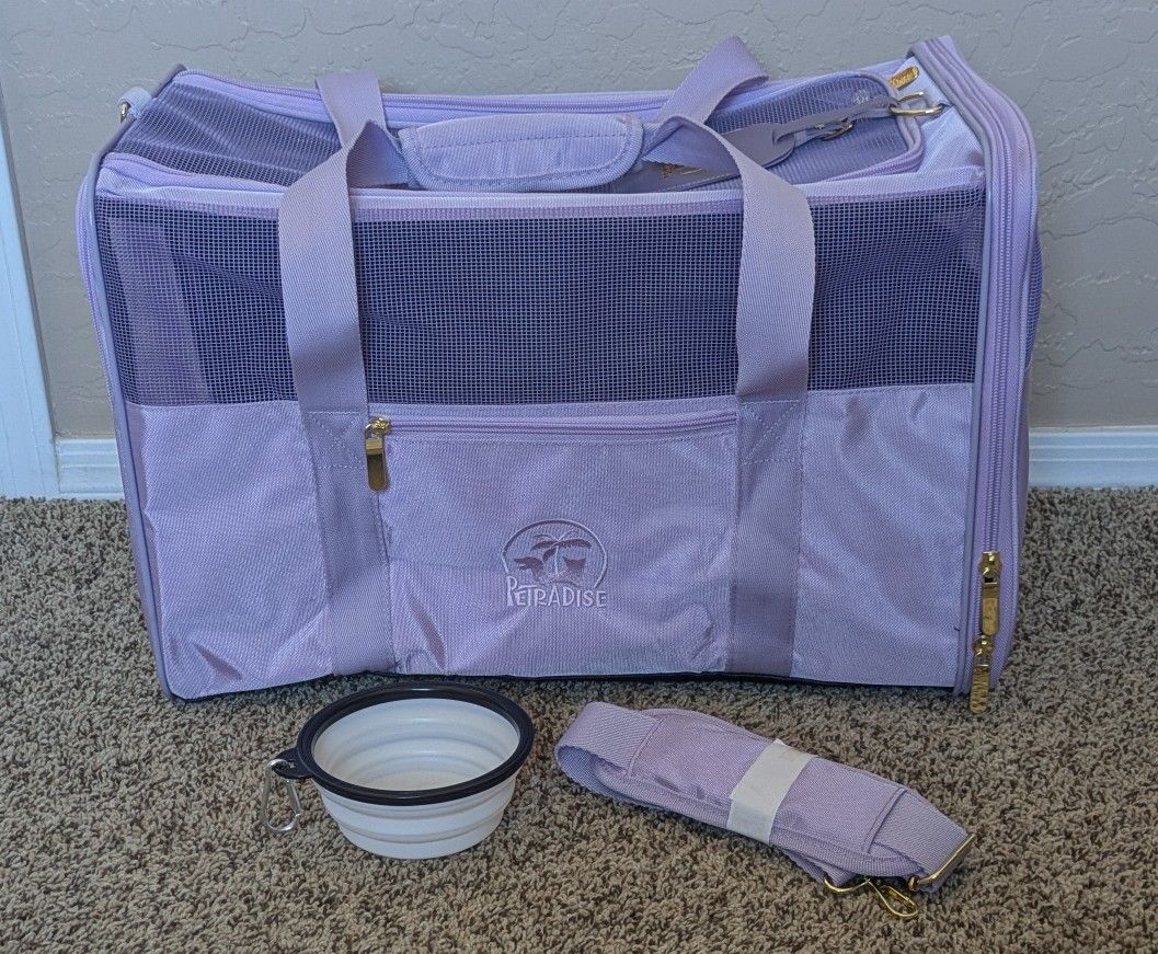 Pet Carrier For Dogs, Cats, Puppies, Durable Anti Scratch Fabric, Soft Sided, Cushion Pad