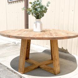 Custom built dining table solid wood Modern Rustic Farmhouse Restoration Hardware West Elm Pottery Barn Counter Height Bar Round Oval Square Bench 