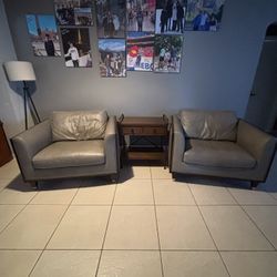 2 Couches/Armchairs And Table