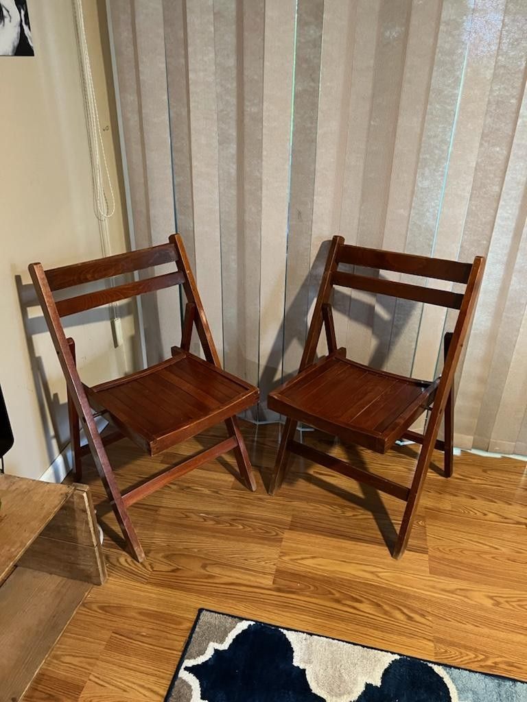 Vintage Wooden Folding Chairs