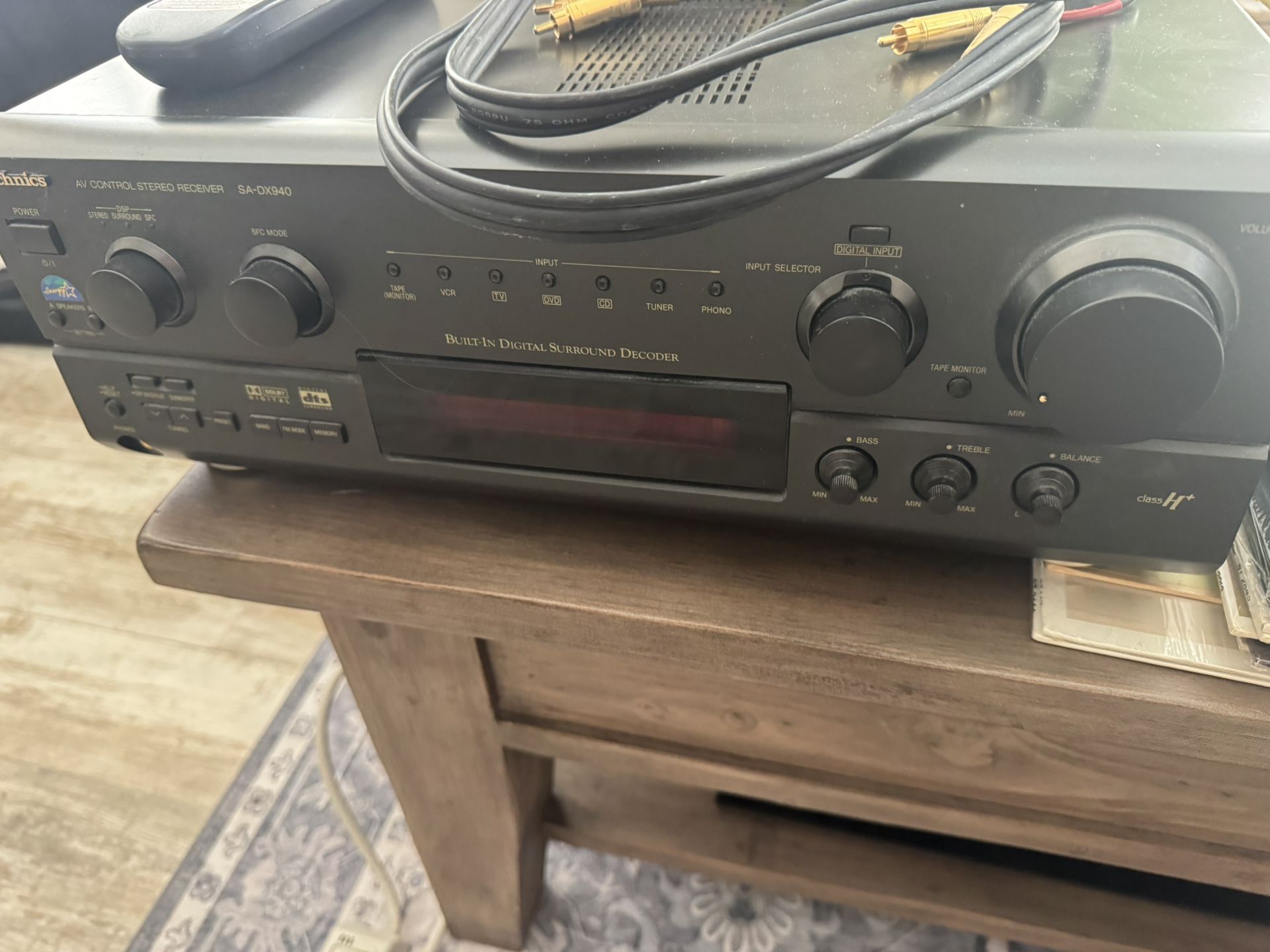 Technics Audio Video Surround Sound Receiver With Remote Control