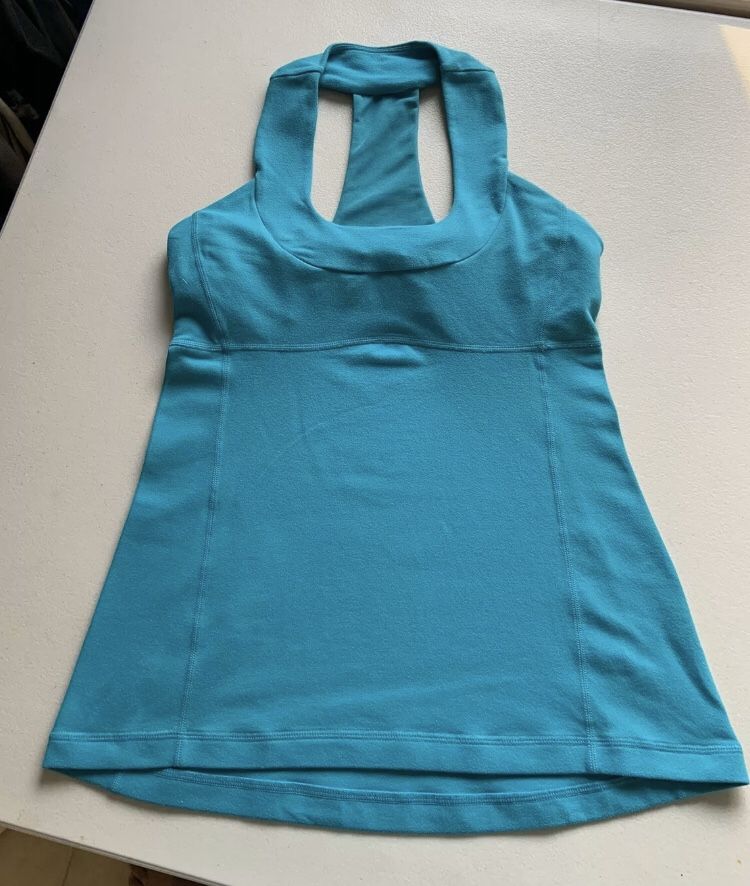 Lululemon Women's Scoop Neck Tank Top Shirt Teal Green Size 6