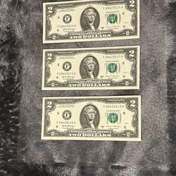 Laminated Uncirculated $2 Dollar Bill Set 