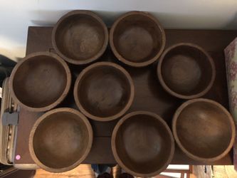 Potterybarn Wood Salad Bowls Set of 8