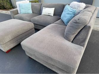 Grey sectional couch