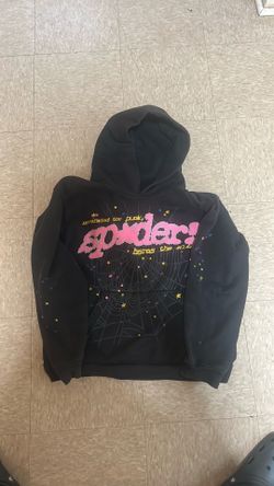 Spider Worldwide black hoodie with pink spider