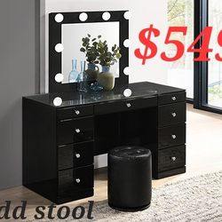 VANITY DESK PLUS MIRROR LIGHTS SPECIALS ONLY $549 FINANCING NOW AVAILABLE EASY TO QUALIFY NO CREDIT CHECK 