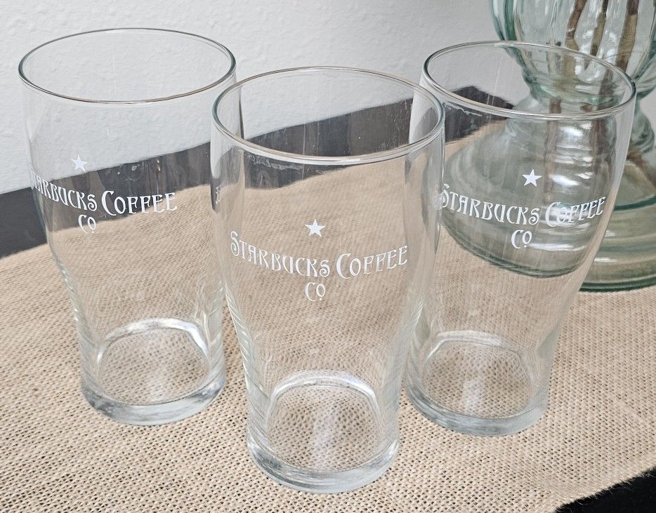 Starbucks Seattle 1971 Crystal Clear Logo Drink Glasses