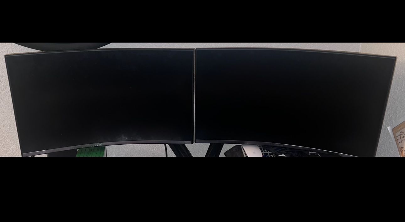 2x Curved 27 Inch Samsung Monitors