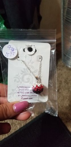 Silver red Shambala necklace