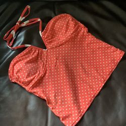 Xhiliration Polka Dot Tankini Top