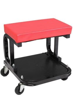 Rolling Creeper Garage/Shop Seat, 300 Lbs Capacity Padded Rolling Workshop Stool Garage Shop Stool on Wheels with Tool Tray Storage for Auto Repair Sh