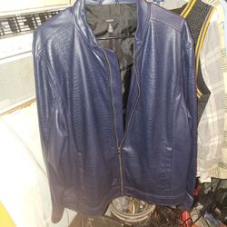 ALFANI MENS GENUINE LEATHER Blue Xl