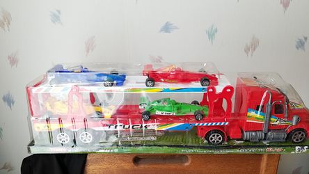 Toy truck car hauler. New still in package