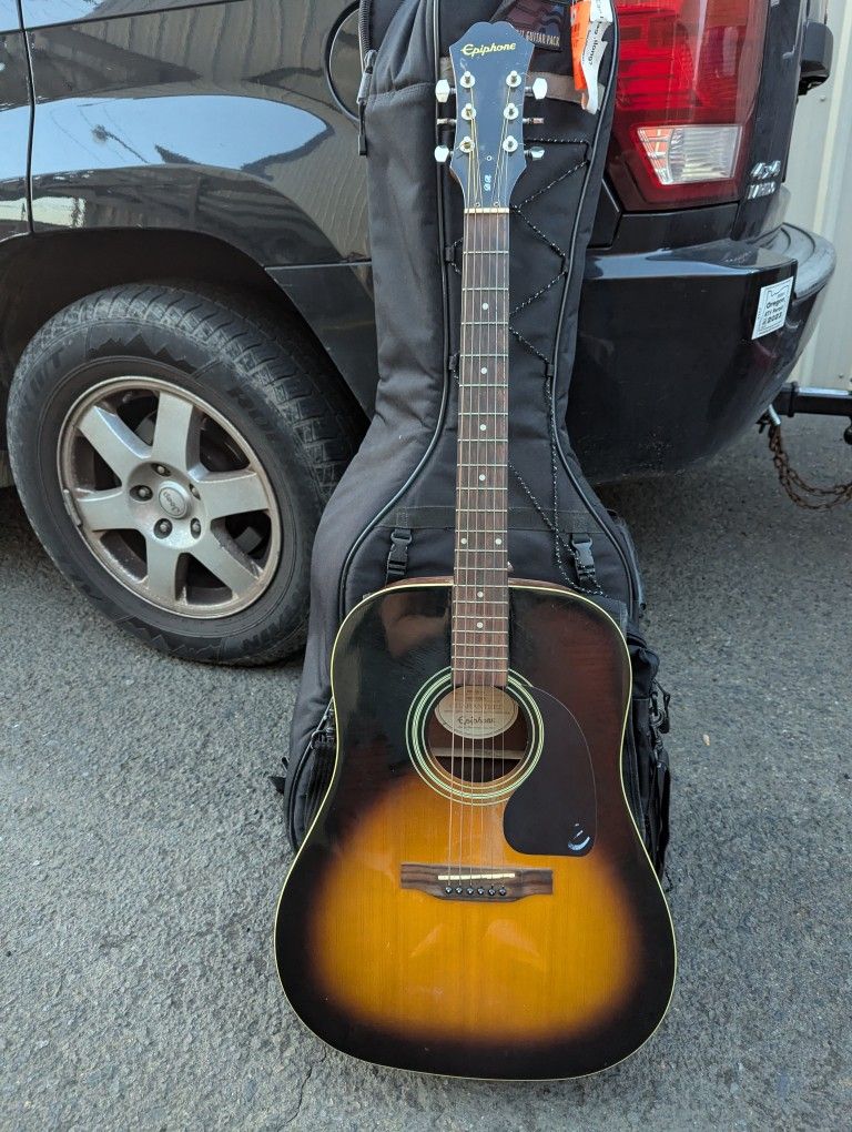 Epiphone Acoustic Guitar With Travel Backpack
