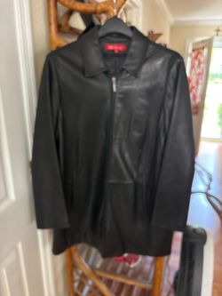 Black Leather Zip-Up Jacket