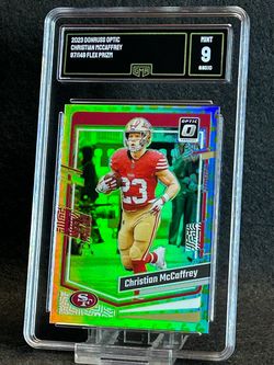 2023 Donruss Optic 💪 Christian Mccaffrey 💪 Flex Prizm 97/149 GMA 9 Mint 💎 - San Francisco 49ers