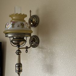 antique 2 wall glass floral sconces 