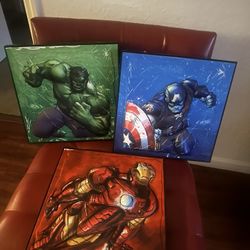 Super Hero Wall Art Set 3D