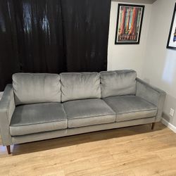 Modern Grey Velvet Sofa