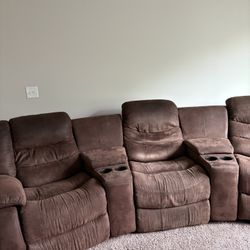Brown Reclining Chairs With Cup Holders – Great Deal!