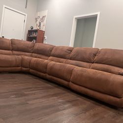 5-Seater electric recliner micro suede Sectional Couch