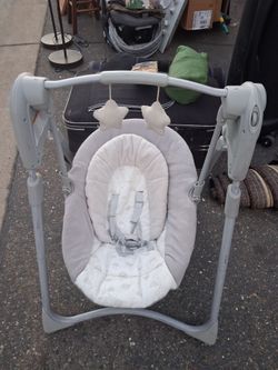 Baby Swing with Harness and Toy Bar
