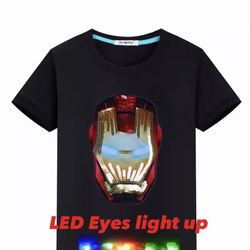 LED Iron Man Light Up Tshirt Boys Size 9/10