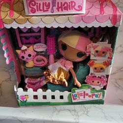 Lalaloopsy Silly Hair Doll Complete Set Scoops Waffle Cone Doll And Pet Cat