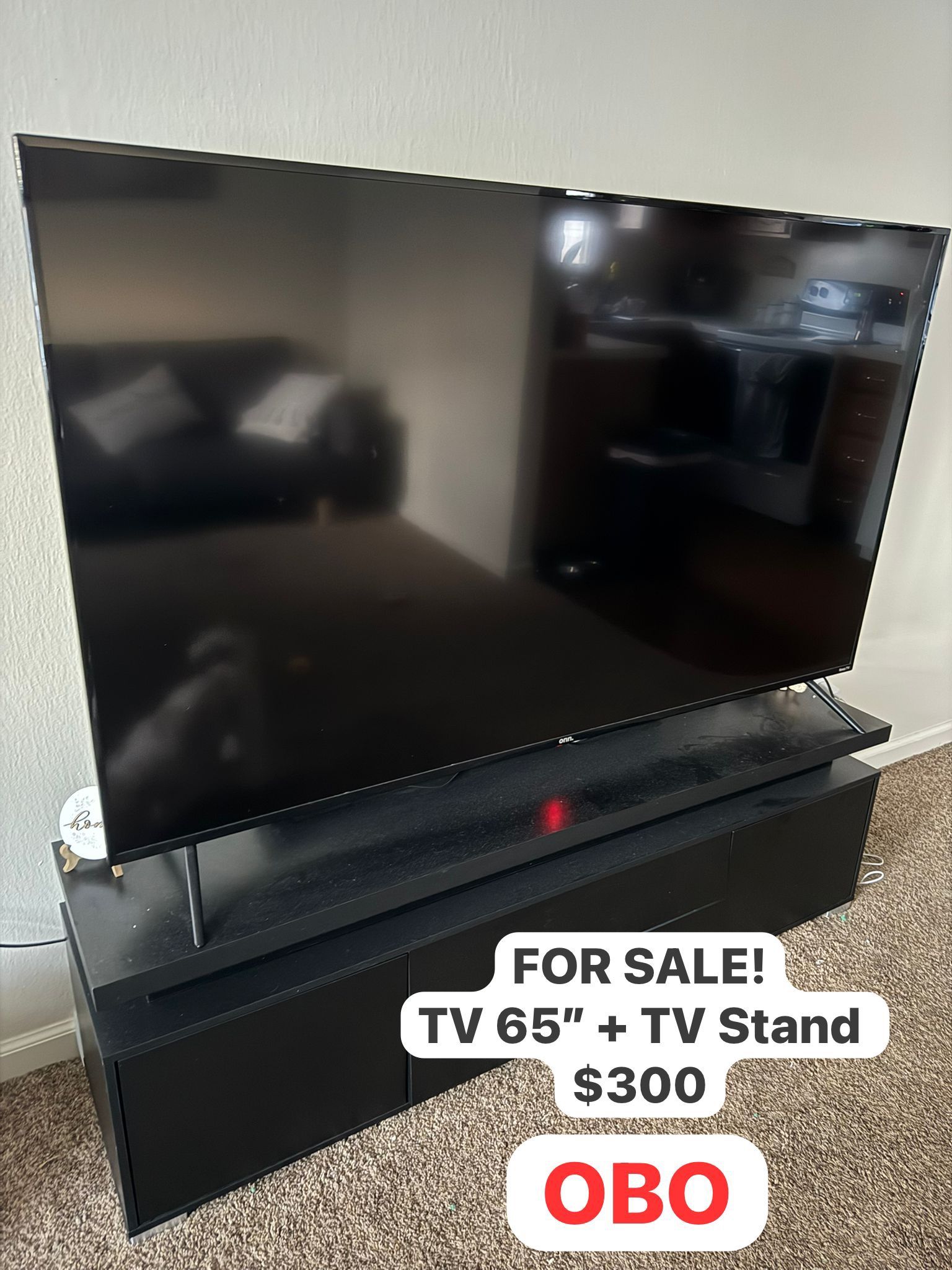 TV Stand With TV 68”inch Smart Tv