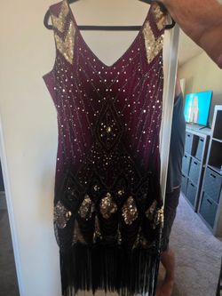 Unique vintage 1920s flapper dress xl