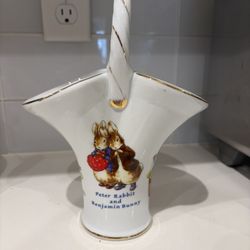 Vintage Beatrix Potter Peter Rabbit Porcelain Basket