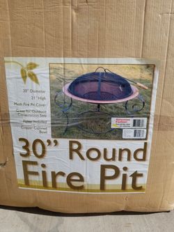 30 “ Round Fire Pit New . 30” Diameter 21” High Copper Colored Bowl
