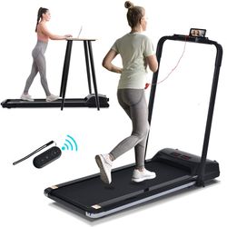 2 in 1 Folding Under Desk Treadmill, Foldable Electric Running Machine, No Installation Required, Walking Jogging Pad Exercise Fitness Treadmill for O