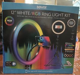 Bower 12" RGB Ring Light Kit with Tripod