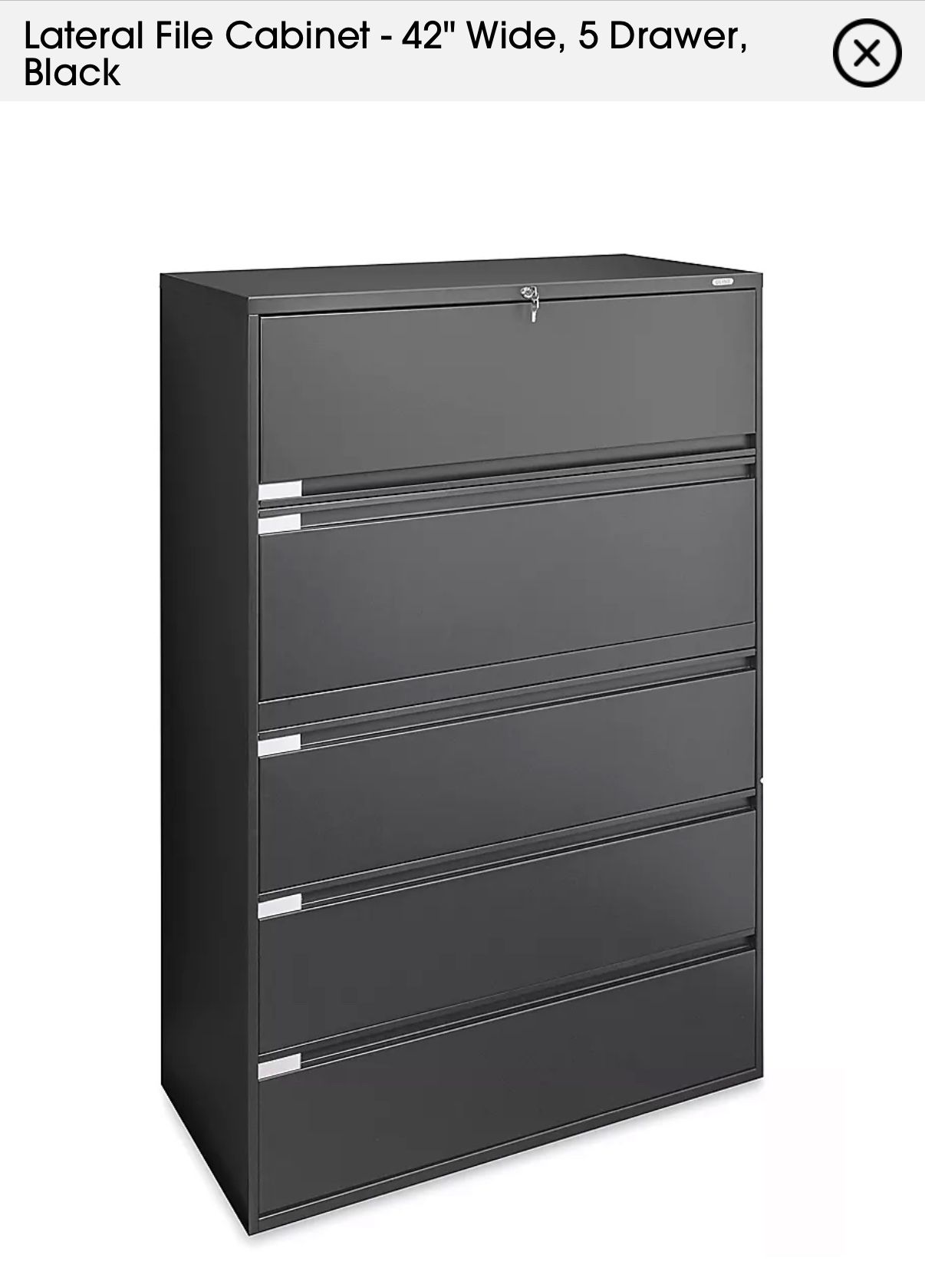 Uline 5 Drawer Fileing Cabinet 
