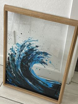 Waves Framed Glass Wall Art