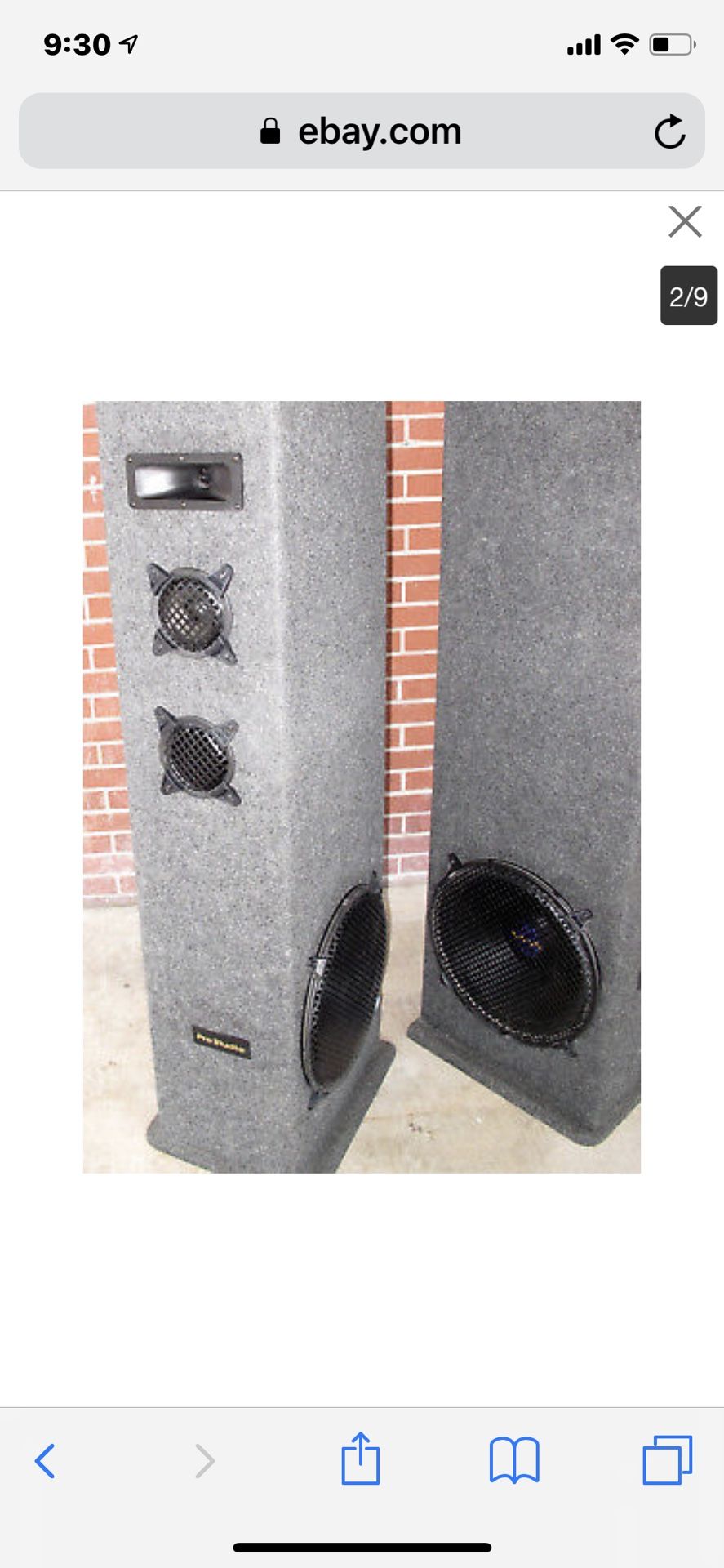 Pair HUGE Welton Carpeted Pro Studio 15'' Woofer Ps29r-1 Home Stereo Speakers