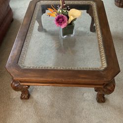 Rectangular Glass Top Coffe Table 