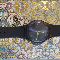 Swatch SUON700 Rebel Blue Dial Silicone Strap 47mm Watch