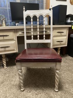 Vintage Large Oak Desk And Chair