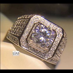 New 18k White Gold Men Wedding ring