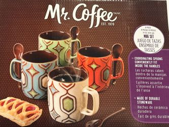 Mr. Coffee 8-Piece Stoneware Mug Set
