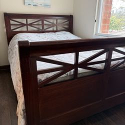 Solid wood queen bed frame 
