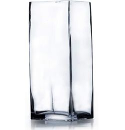 SET OF 4 Clear Glass Rectangle Vase