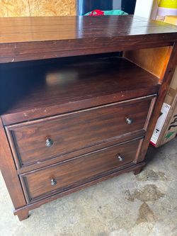 Dark Wood Cabinet with Double Doors